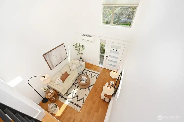 Vaulted ceiling in living, potential to add 3rd bedroom