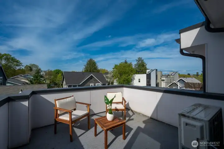 Two rooftop decks