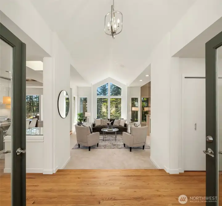 Welcoming entry opens to the great room with large picture windows