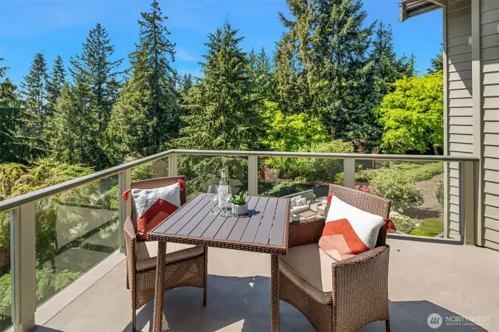 Sunny deck off kitchen area is great for dining alfresco