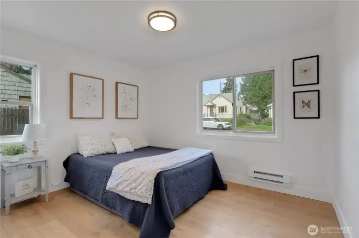 The Primary Bedroom is at the front of the home with 2 windows for natural light.