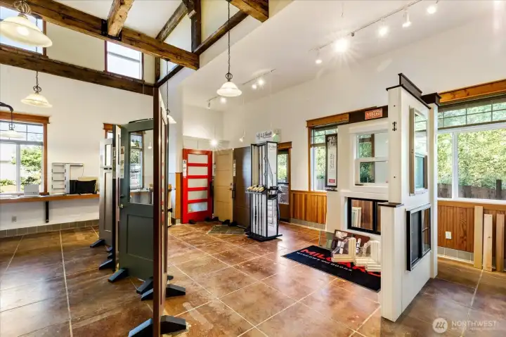 A larger view of that same showroom or office area.