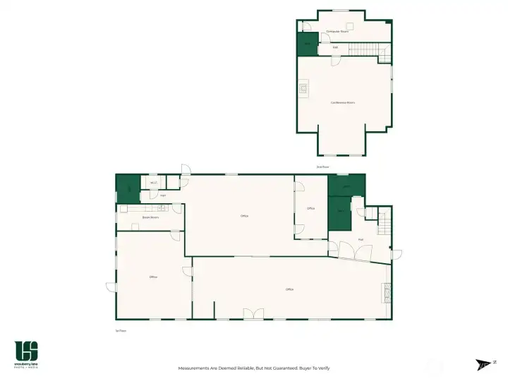 Approximate floor plan, both floors.