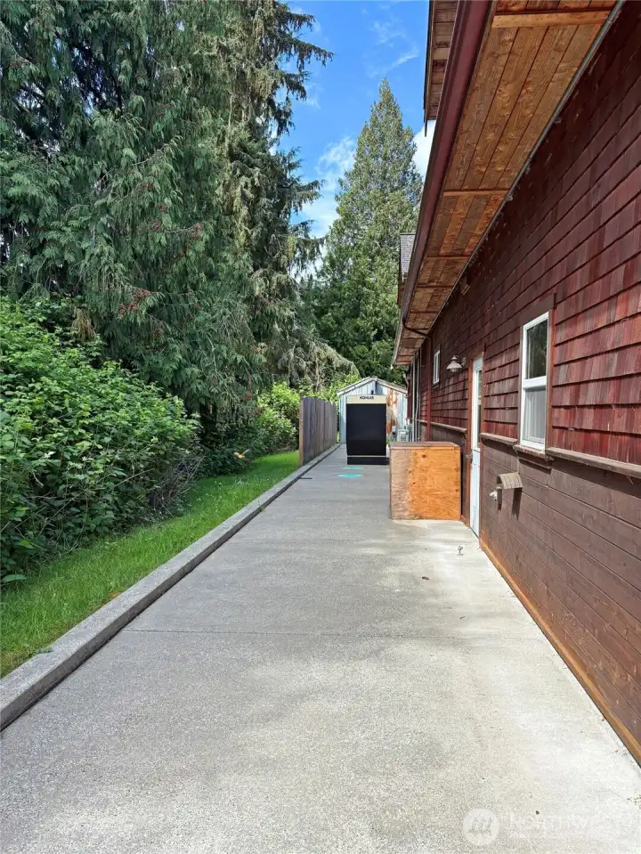 West side of building walkway and door