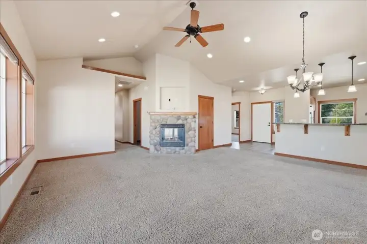 Great Room with vaulted ceilings Great Room with vaulted ceilings