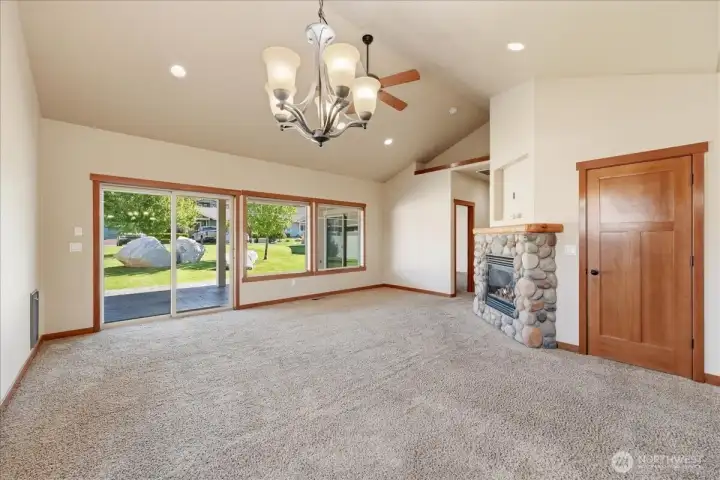 Great room with slider access to the covered patio Great room with slider access to the covered patio