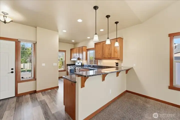 Entry way with kitchen to the side Entry way with kitchen to the side