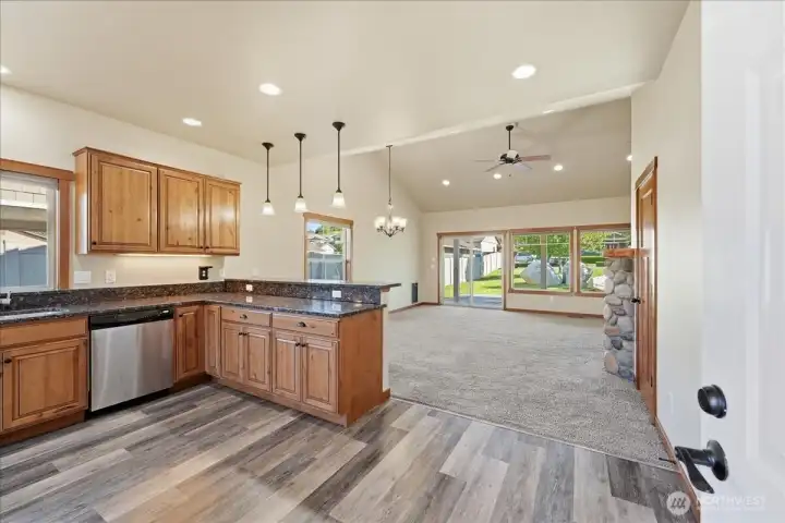 LVP flooring and granite counters and beautiful cabinets LVP flooring and granite counters and beautiful cabinets