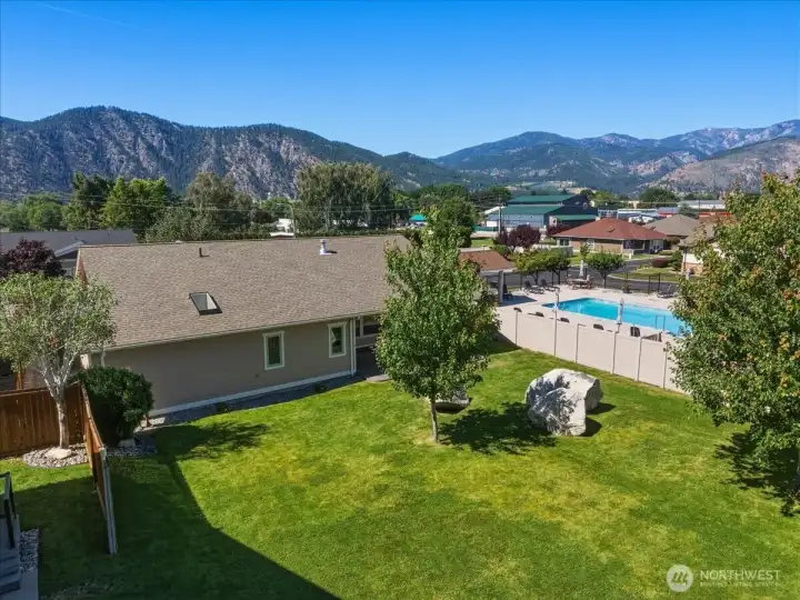 Aerial view of HOA park overlooking the pool Aerial view of HOA park overlooking the pool
