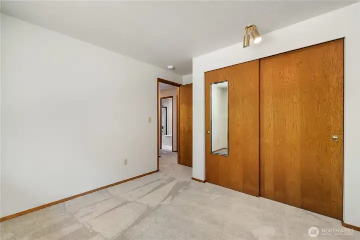 Bedroom number 2 with view of closet