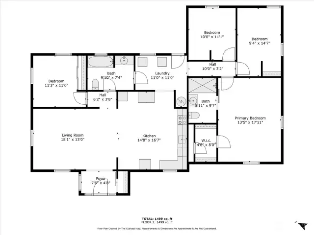 Unit A floor plan. Measurements approximate