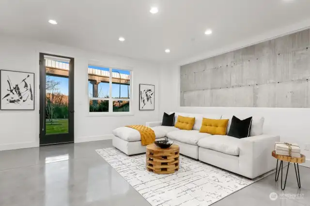 lower level family room w/ heated floors