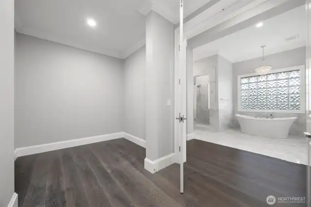 Dual sided massive primary closet!