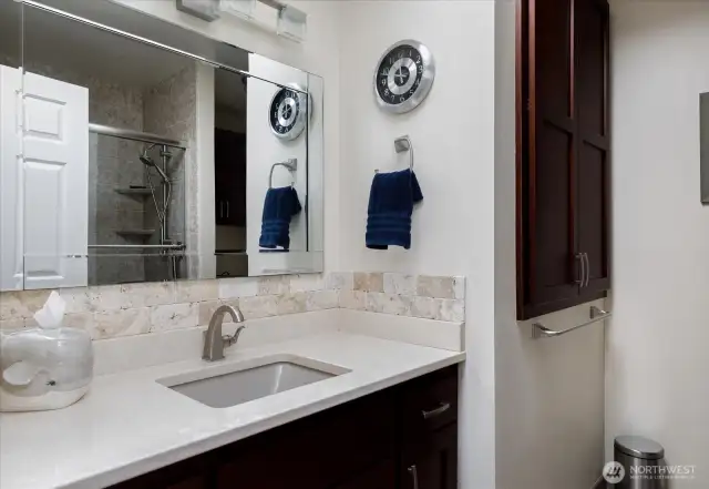 Remodeled guest bathroom in 2019.