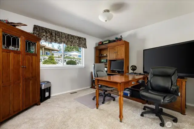 First bedroom currently used as an office.