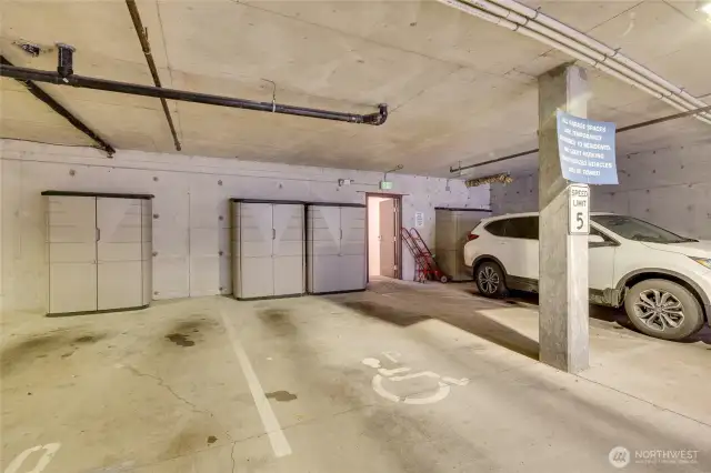 Designated spot for Condo ~ Double Lockers & right next to the door into hallway