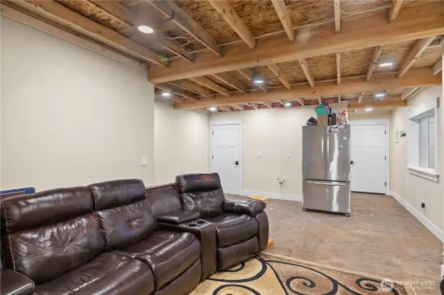 Extra finished room in basement.