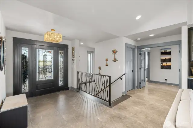 Front foyer with heated flooring throughout.