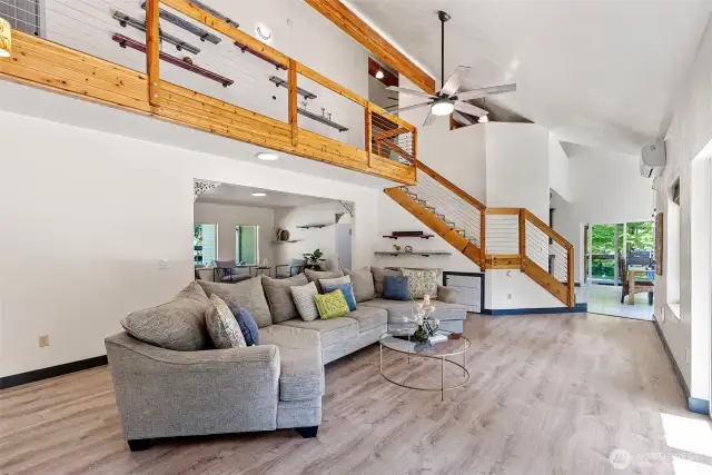 Daikin multi-zone mini-split system and radiant floor heating are additional features of the home.