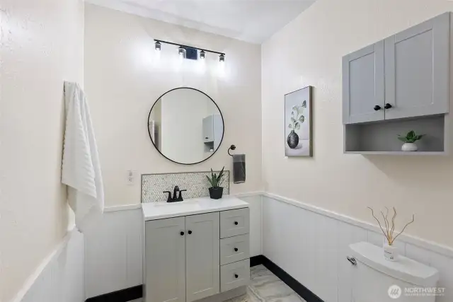 Downstairs powder room.