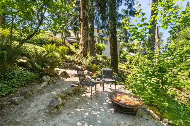 Backyard Forest Retreat with Firepit. This unique, terraced retreat combines tranquility and Pacific Northwest beauty. Gather around the fire in this forested haven, tucked away on your own property.