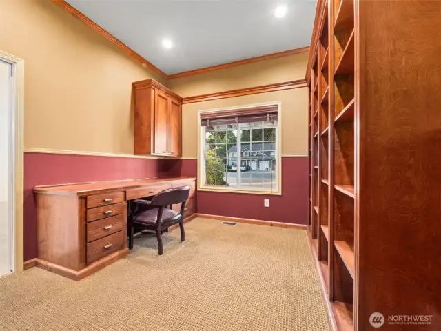 Office/Den (on Main) with Custom Built-in Cabinetry