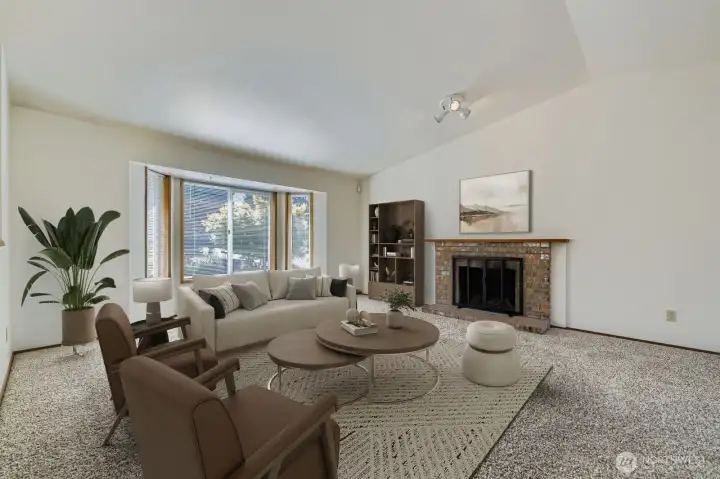 OPEN AND INVITING LIVING ROOM WITH PLENTY OF ROOM FOR FURNITURE, FRIENDS, AND FUN.
