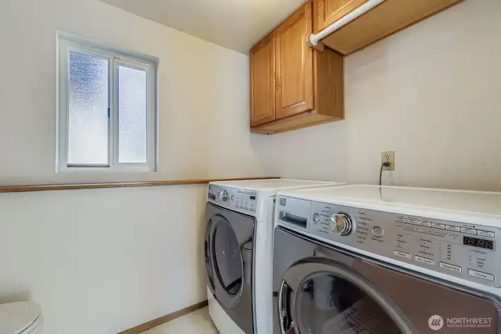 SMART HALF BATHROOM DOWNSTAIRS – CONVENIENT LAUNDRY ROOM, ALL APPLIANCES COME WITH THE HOME.