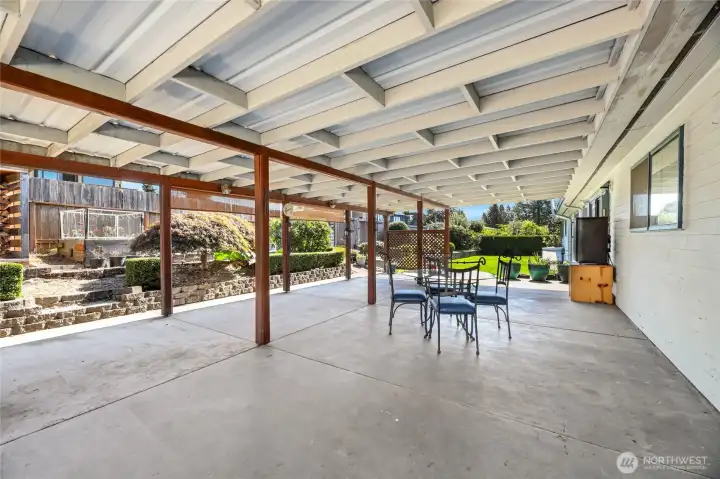 15' X 26' covered patio with cement floor, built in 1981 with electrical and water
