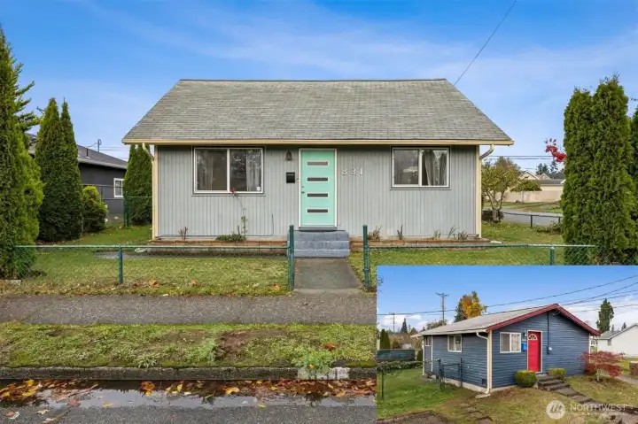 Main home and cottage on corner lot. You get two homes on one property!