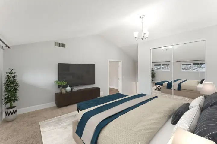 *virtually staged- One of the bedrooms in the split-level portion of home