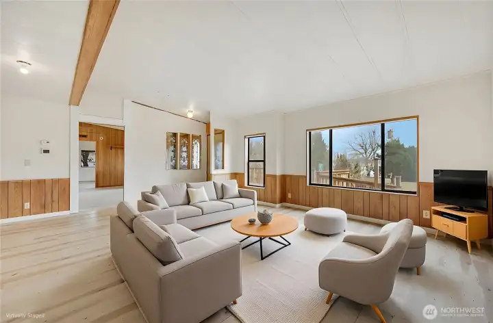 Another view of the virtually staged living room.