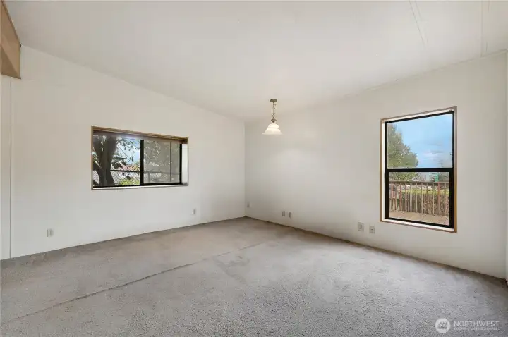 The primary suite without staging.