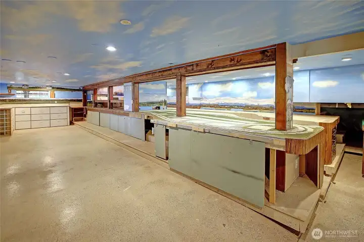 Expansive bonus space. Once home to a model train setup, now ready for your vision.