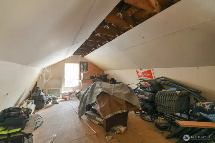 attic storage could easily become small apartment