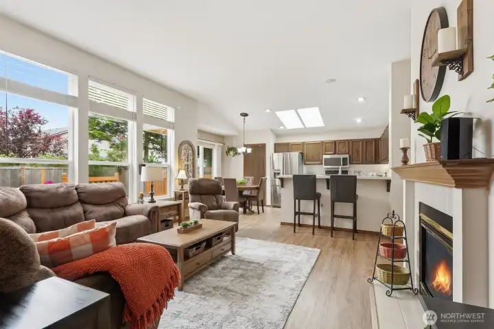 View of Kitchen with Counter Seating and Breakfast Nook