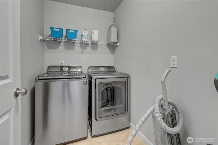 Your upstairs laundry area keeps chores easy and conveniently located to your bedrooms.
