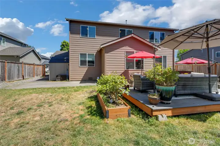 There's a nice, oversized patio and plenty of room for yard games.