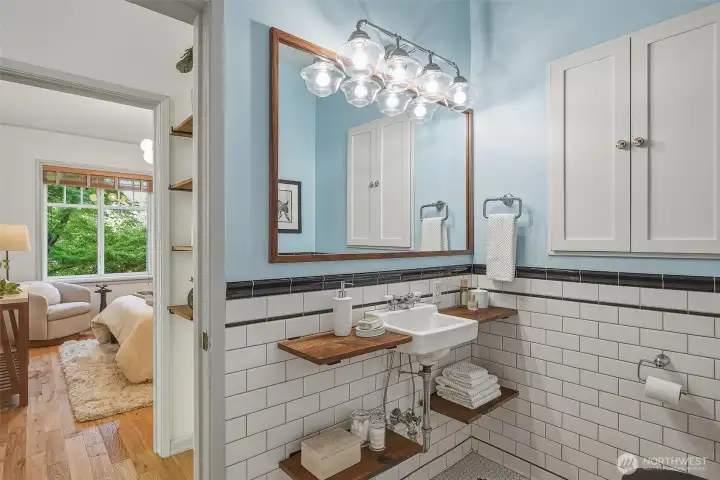 The full bathroom is right across the hall.