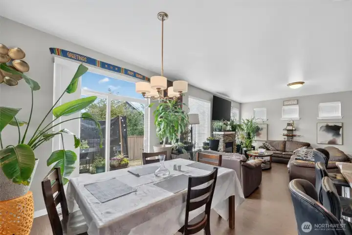 Dining room overlooking backyard Dining room overlooking backyard