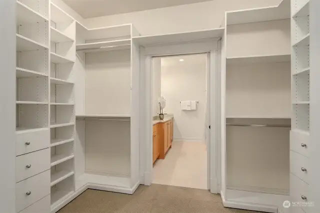 Walk-In Closet with Built In Organizer
