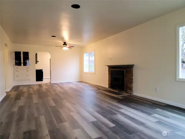 Living Room with Fireplace and Insert.