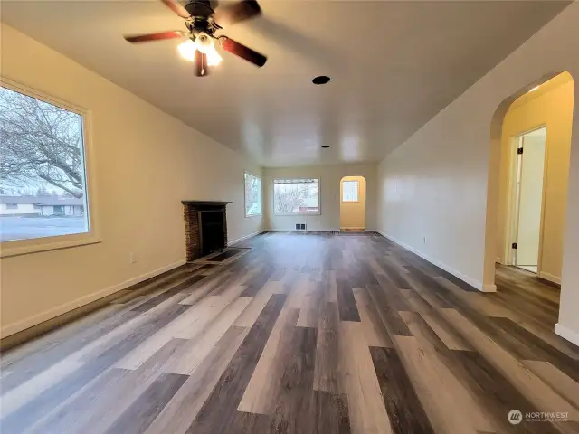 Living room looking south to front door.