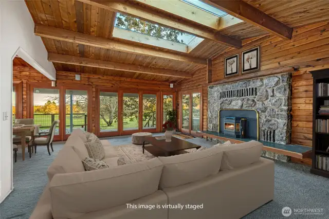Living room virtually staged.