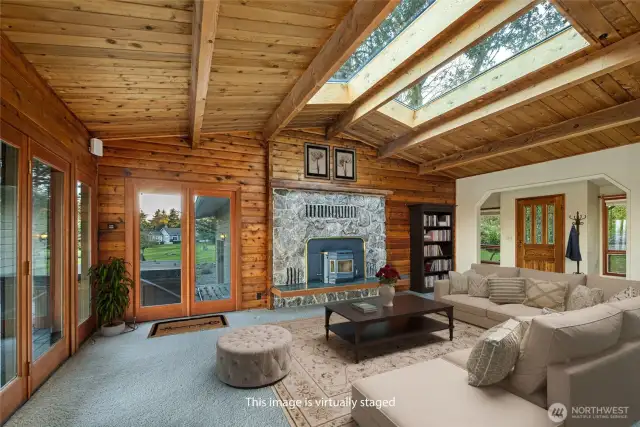 Living room virtually staged.
