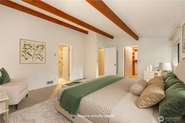 Another view of the primary bedroom virtually staged.