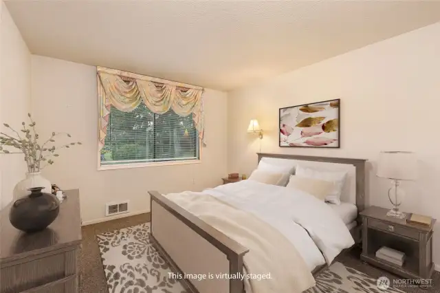 The second bedroom virtually staged.