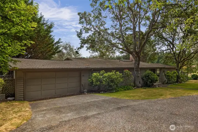 Attached 2-car garage.
