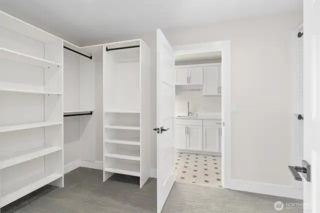 Primary Walk In Closet - Connected to Laundry area