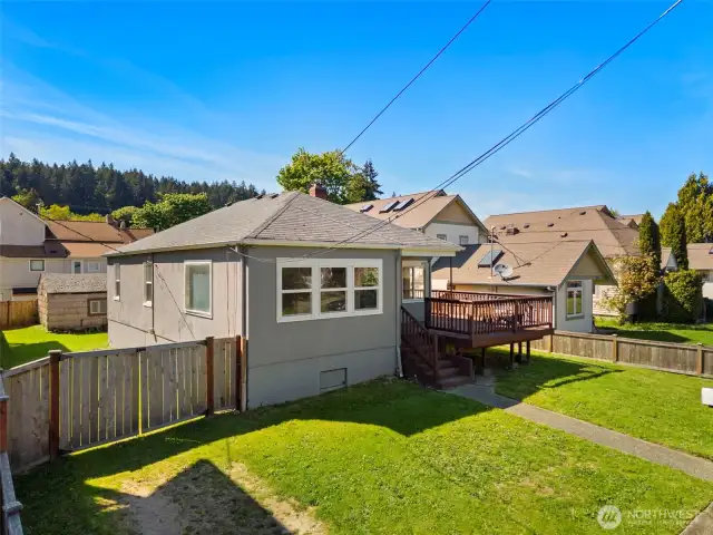 Convenient driveway parking, and a fully fenced backyard.